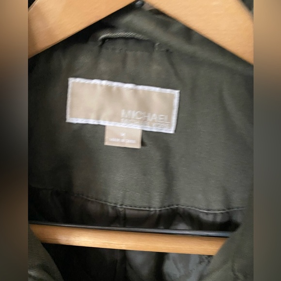 Michael Kors Jacket Womens Medium Green Utility Hooded Quilt Lined - Picture 2 of 7